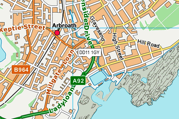 DD11 1GY map - OS VectorMap District (Ordnance Survey)