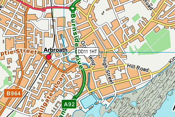 DD11 1HT map - OS VectorMap District (Ordnance Survey)