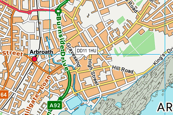 DD11 1HU map - OS VectorMap District (Ordnance Survey)