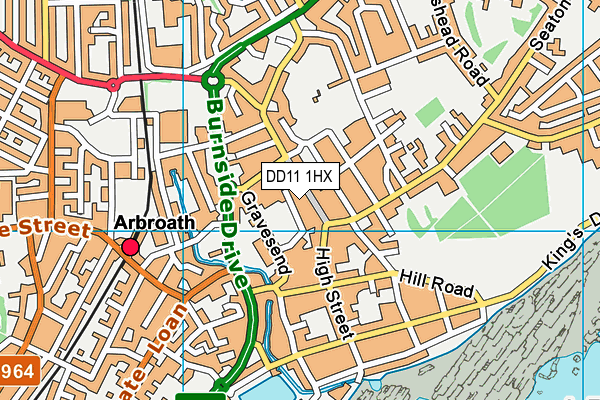 DD11 1HX map - OS VectorMap District (Ordnance Survey)