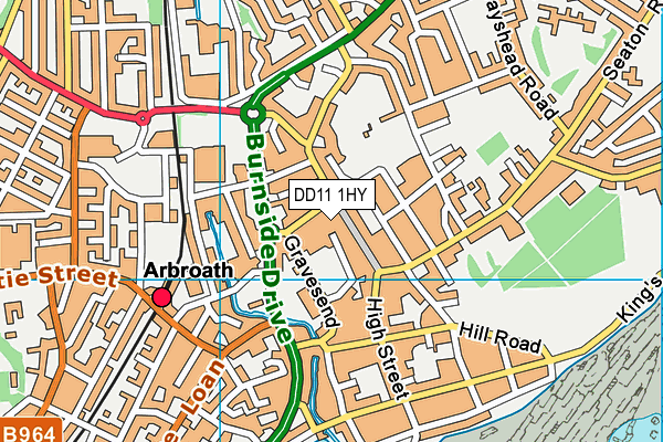 DD11 1HY map - OS VectorMap District (Ordnance Survey)
