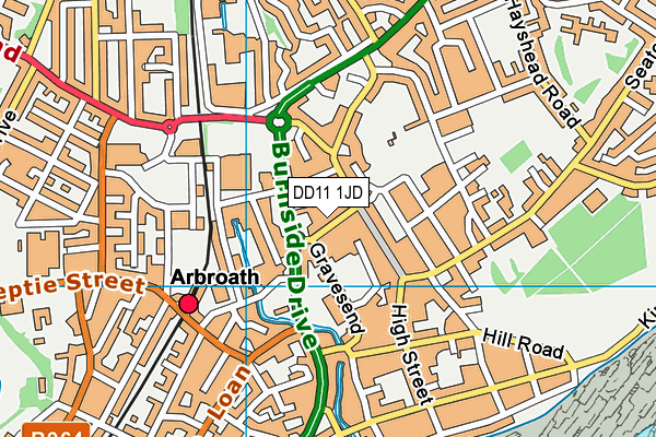 DD11 1JD map - OS VectorMap District (Ordnance Survey)