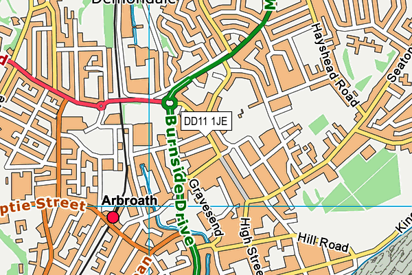 DD11 1JE map - OS VectorMap District (Ordnance Survey)