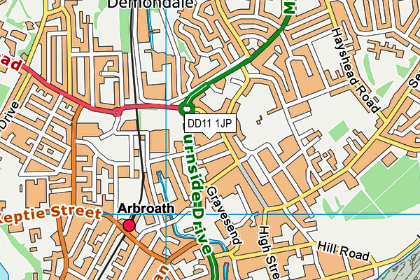 DD11 1JP map - OS VectorMap District (Ordnance Survey) DD11 1JP map - OS VectorMap District (Ordnance Survey)