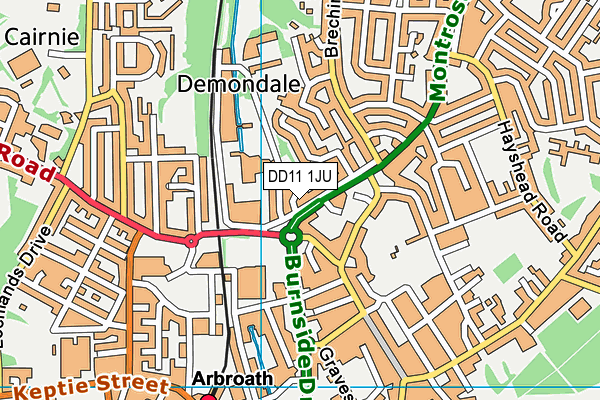 DD11 1JU map - OS VectorMap District (Ordnance Survey)