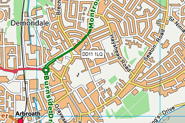 DD11 1LQ map - OS VectorMap District (Ordnance Survey)