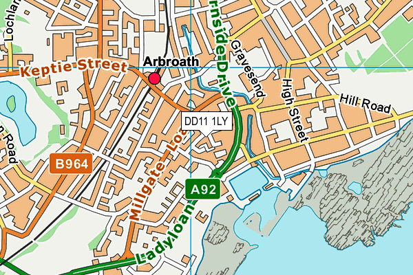 DD11 1LY map - OS VectorMap District (Ordnance Survey) DD11 1LY map - OS VectorMap District (Ordnance Survey)