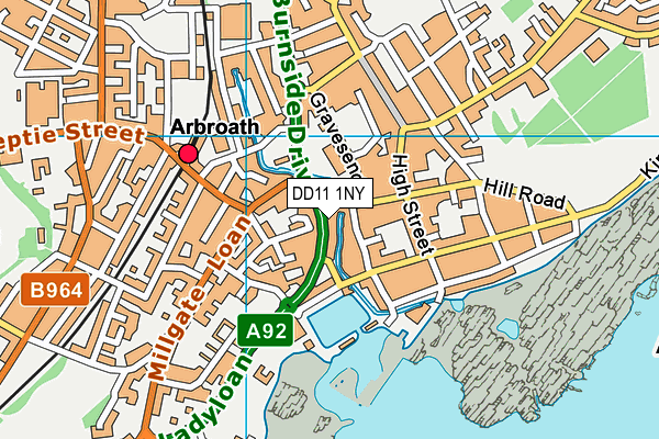 DD11 1NY map - OS VectorMap District (Ordnance Survey) DD11 1NY map - OS VectorMap District (Ordnance Survey)