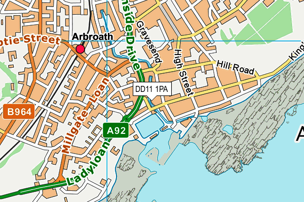 DD11 1PA map - OS VectorMap District (Ordnance Survey)