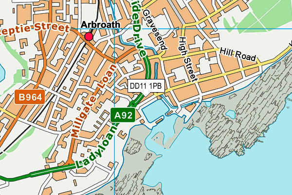 DD11 1PB map - OS VectorMap District (Ordnance Survey) DD11 1PB map - OS VectorMap District (Ordnance Survey)
