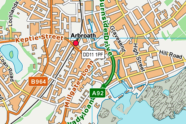 DD11 1PF map - OS VectorMap District (Ordnance Survey) DD11 1PF map - OS VectorMap District (Ordnance Survey)