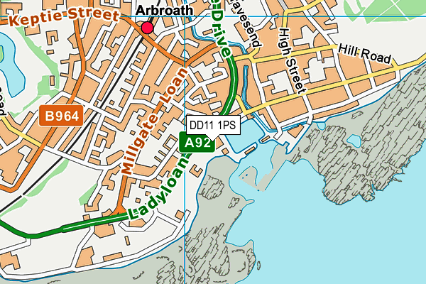 DD11 1PS map - OS VectorMap District (Ordnance Survey)