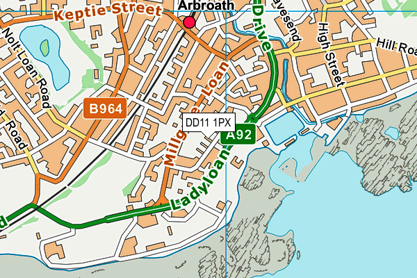 DD11 1PX map - OS VectorMap District (Ordnance Survey) DD11 1PX map - OS VectorMap District (Ordnance Survey)
