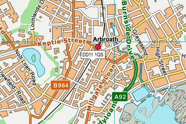DD11 1QS map - OS VectorMap District (Ordnance Survey) DD11 1QS map - OS VectorMap District (Ordnance Survey)