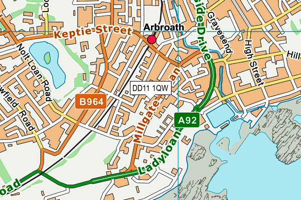 DD11 1QW map - OS VectorMap District (Ordnance Survey) DD11 1QW map - OS VectorMap District (Ordnance Survey)