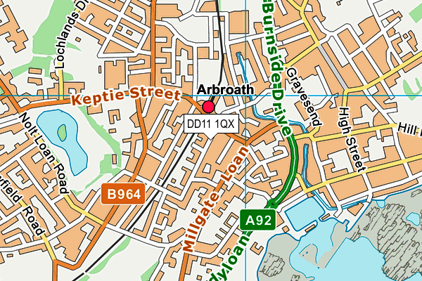 DD11 1QX map - OS VectorMap District (Ordnance Survey) DD11 1QX map - OS VectorMap District (Ordnance Survey)