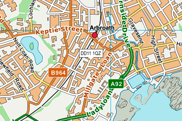 DD11 1QZ map - OS VectorMap District (Ordnance Survey) DD11 1QZ map - OS VectorMap District (Ordnance Survey)