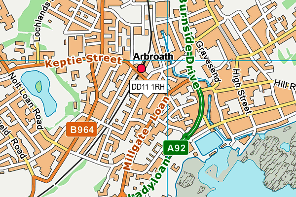DD11 1RH map - OS VectorMap District (Ordnance Survey)