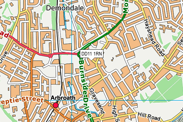 DD11 1RN map - OS VectorMap District (Ordnance Survey)