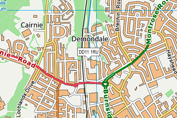 DD11 1RU map - OS VectorMap District (Ordnance Survey)