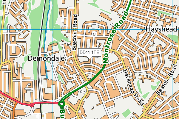 DD11 1TE map - OS VectorMap District (Ordnance Survey)
