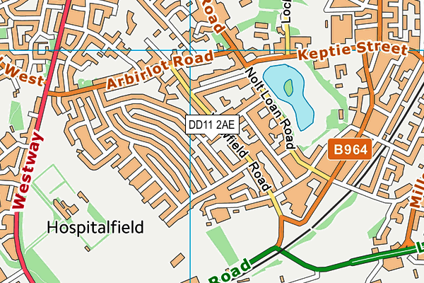DD11 2AE map - OS VectorMap District (Ordnance Survey)