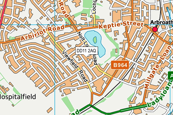 DD11 2AQ map - OS VectorMap District (Ordnance Survey)