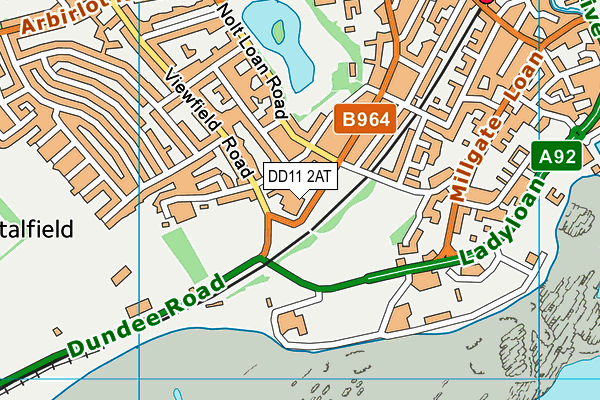 DD11 2AT map - OS VectorMap District (Ordnance Survey)