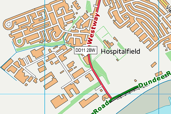 DD11 2BW map - OS VectorMap District (Ordnance Survey)