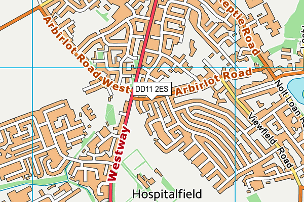 DD11 2ES map - OS VectorMap District (Ordnance Survey)