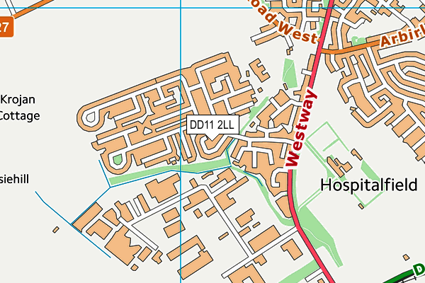 DD11 2LL map - OS VectorMap District (Ordnance Survey) DD11 2LL map - OS VectorMap District (Ordnance Survey)