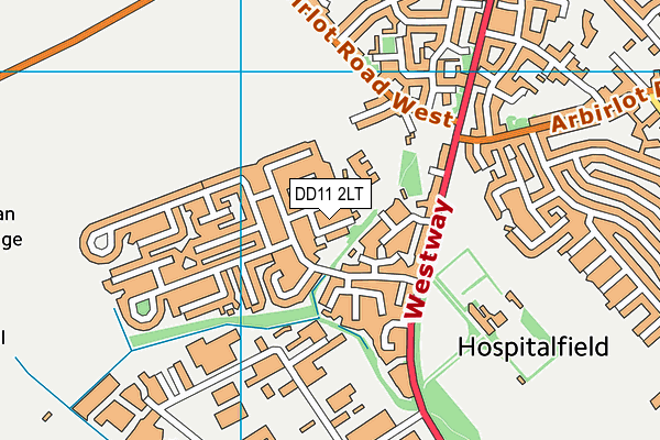DD11 2LT map - OS VectorMap District (Ordnance Survey)