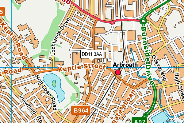 DD11 3AA map - OS VectorMap District (Ordnance Survey) DD11 3AA map - OS VectorMap District (Ordnance Survey)
