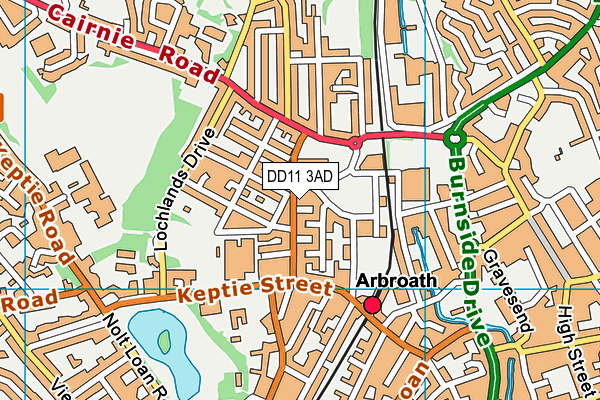 DD11 3AD map - OS VectorMap District (Ordnance Survey)