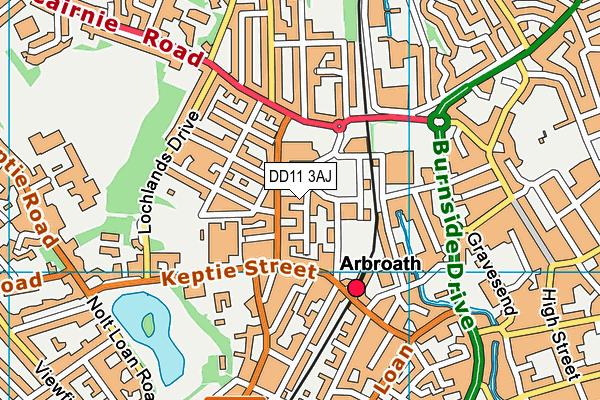 DD11 3AJ map - OS VectorMap District (Ordnance Survey)