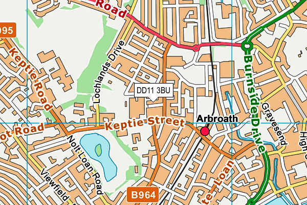 DD11 3BU map - OS VectorMap District (Ordnance Survey)
