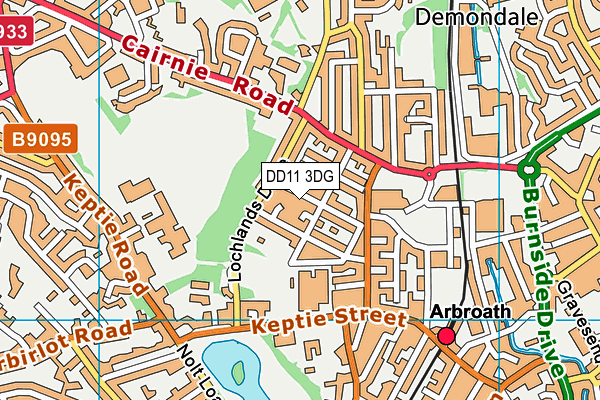 DD11 3DG map - OS VectorMap District (Ordnance Survey)