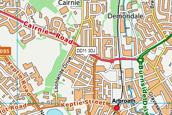 DD11 3DJ map - OS VectorMap District (Ordnance Survey)