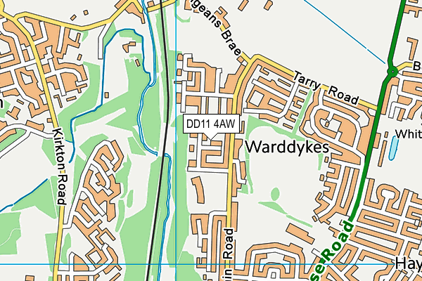 DD11 4AW map - OS VectorMap District (Ordnance Survey)