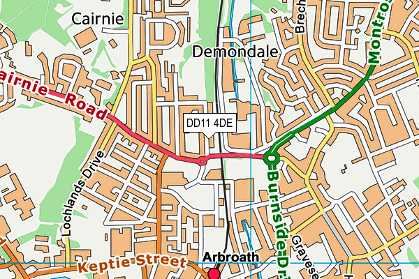 DD11 4DE map - OS VectorMap District (Ordnance Survey)