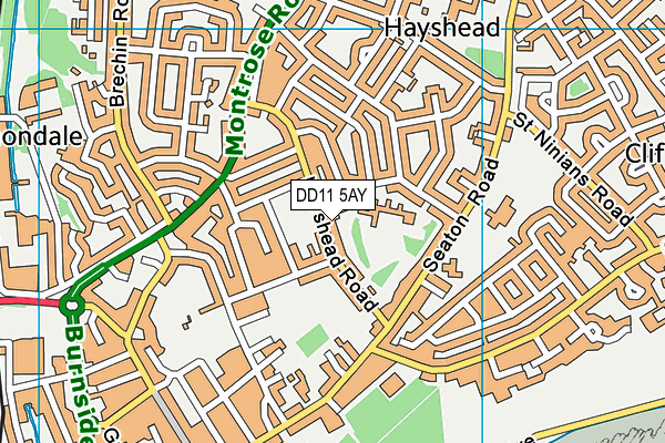 DD11 5AY map - OS VectorMap District (Ordnance Survey) DD11 5AY map - OS VectorMap District (Ordnance Survey)