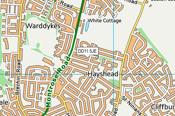 DD11 5JE map - OS VectorMap District (Ordnance Survey) DD11 5JE map - OS VectorMap District (Ordnance Survey)