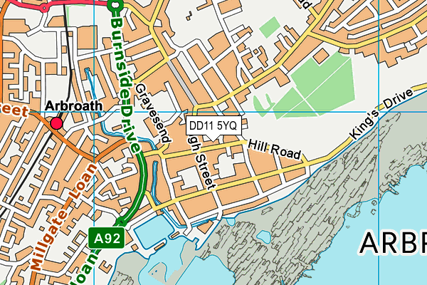 DD11 5YQ map - OS VectorMap District (Ordnance Survey) DD11 5YQ map - OS VectorMap District (Ordnance Survey)