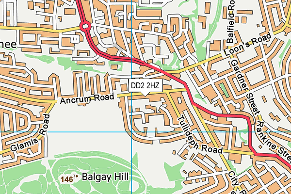 DD2 2HZ map - OS VectorMap District (Ordnance Survey)