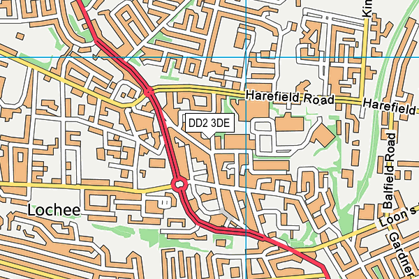 DD2 3DE map - OS VectorMap District (Ordnance Survey)