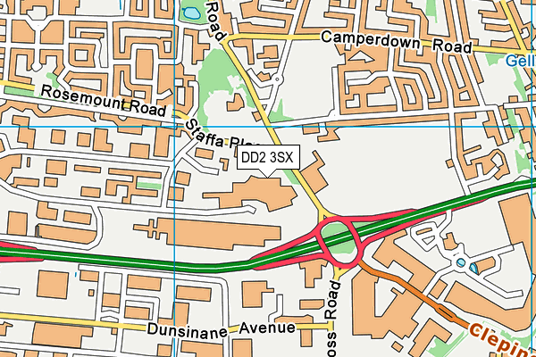 DD2 3SX map - OS VectorMap District (Ordnance Survey)