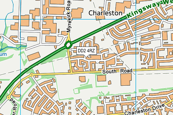 DD2 4RZ map - OS VectorMap District (Ordnance Survey)