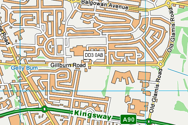 DD3 0AB map - OS VectorMap District (Ordnance Survey)
