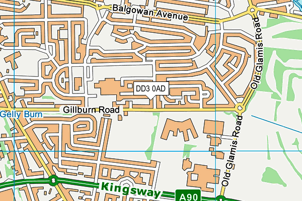 DD3 0AD map - OS VectorMap District (Ordnance Survey)