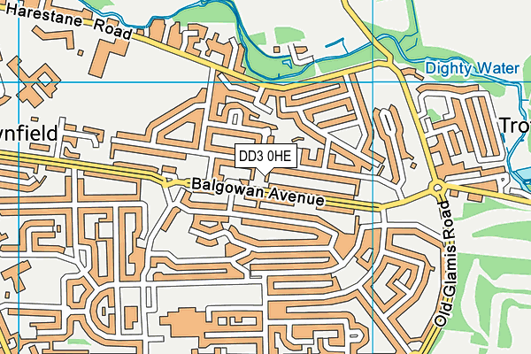 DD3 0HE map - OS VectorMap District (Ordnance Survey)